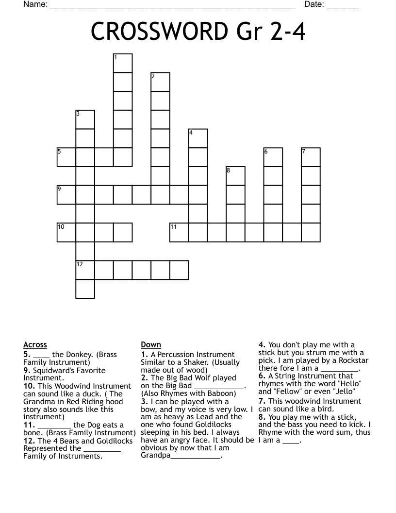 CROSSWORD Gr 2-4
