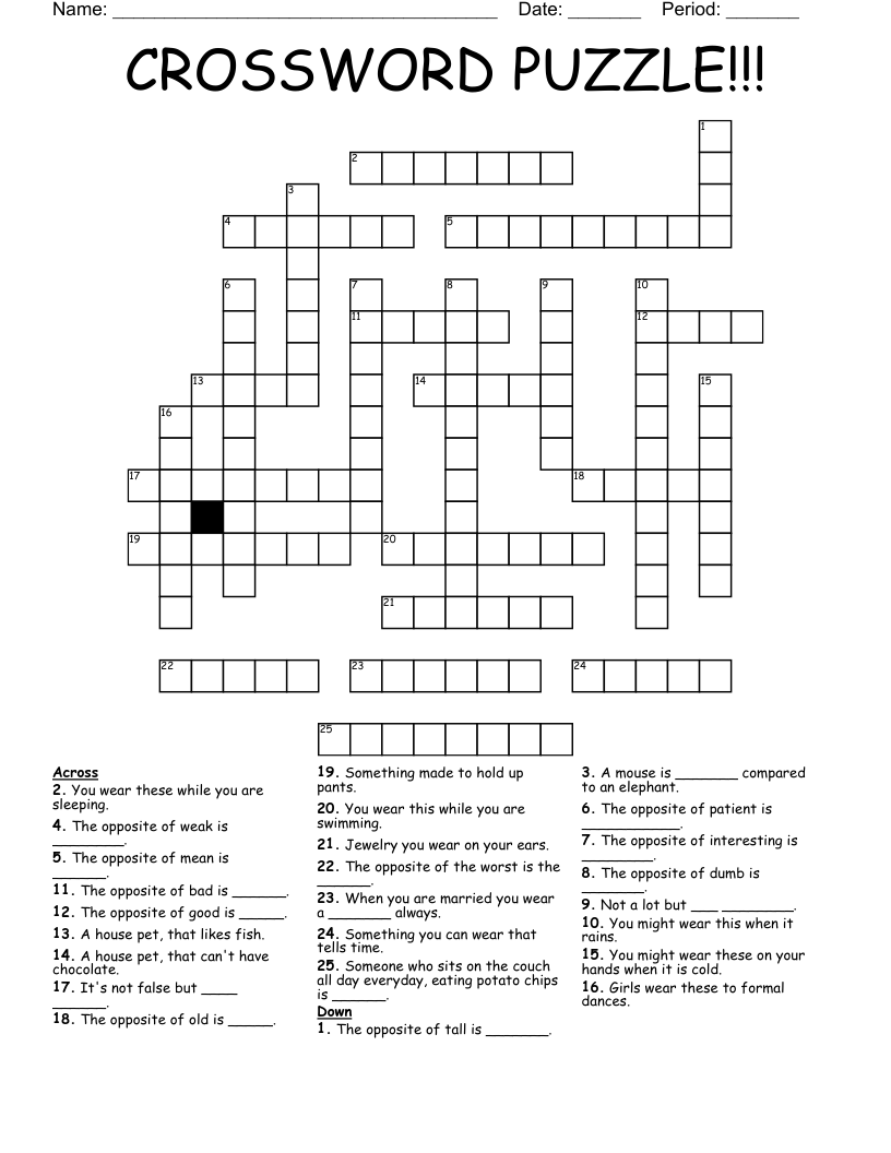 CROSSWORD PUZZLE!!!