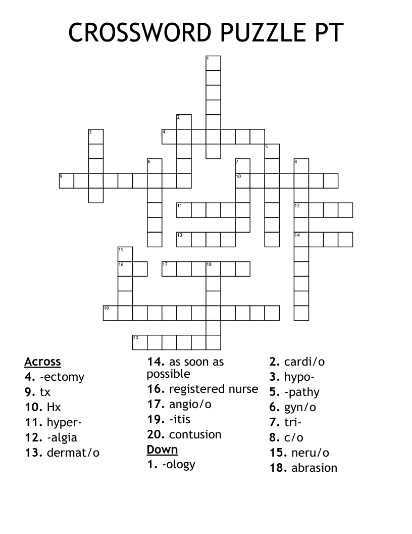 CROSSWORD PUZZLE PT