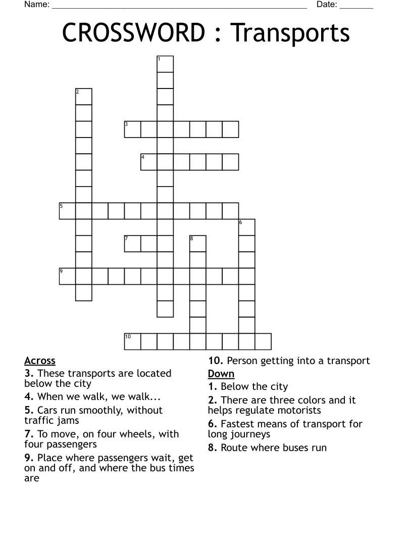 CROSSWORD : Transports