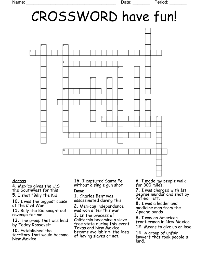 CROSSWORD have fun!