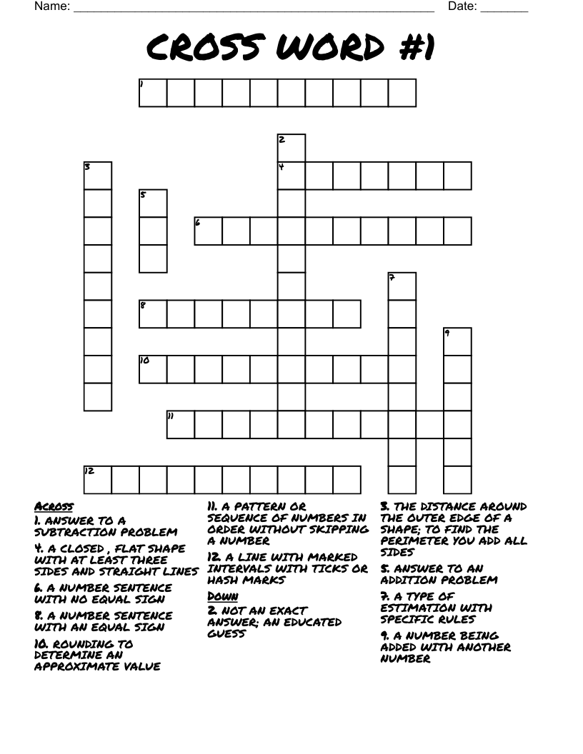 CROSS WORD #1