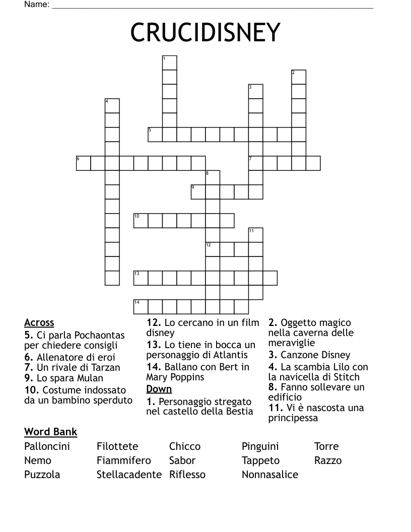 CRUCIDISNEY Crossword