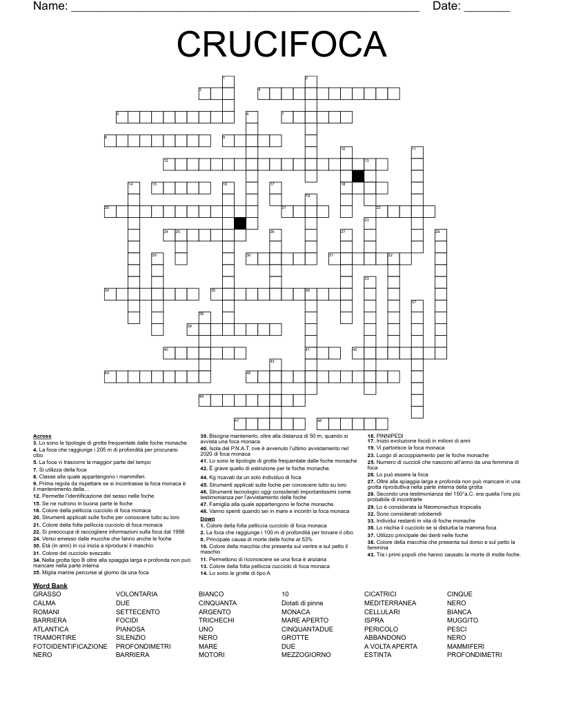 CRUCIFOCA Crossword