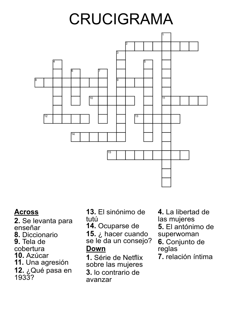 CRUCIGRAMA Crossword