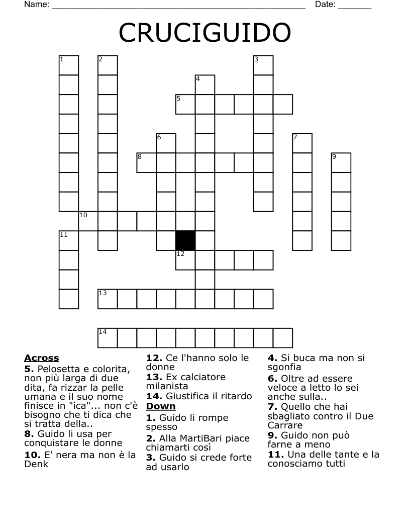 CRUCIGUIDO Crossword