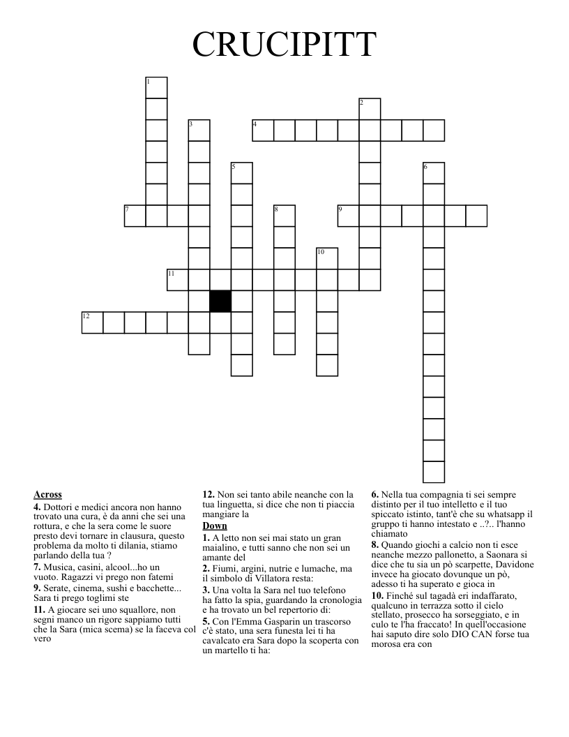 CRUCIPITT Crossword