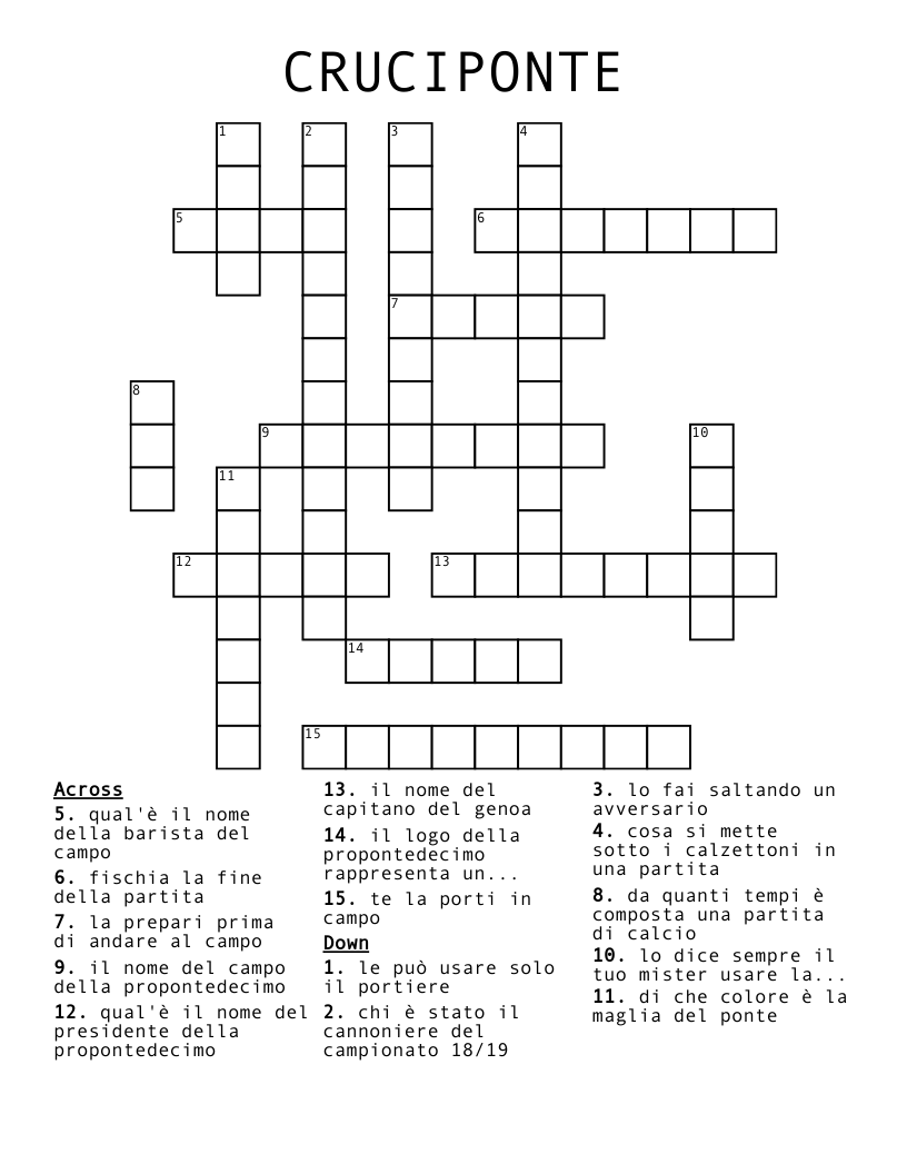 CRUCIPONTE Crossword