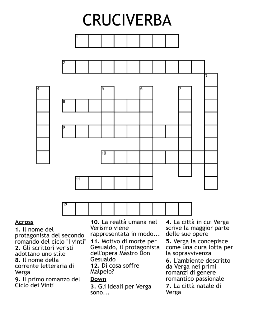 CRUCIVERBA Crossword