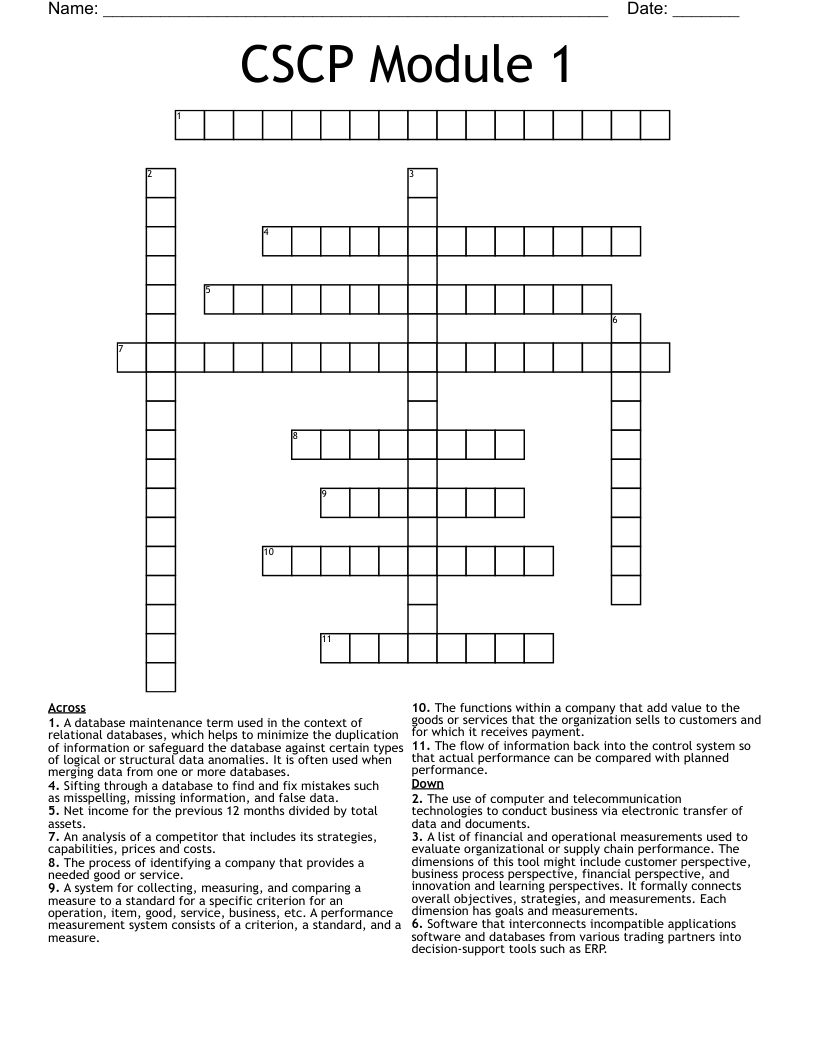 CSCP Module 1 Crossword