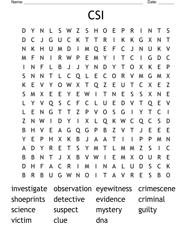 CSI Word Search