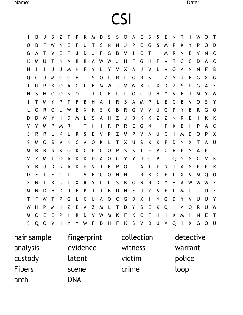 CSI Word Search