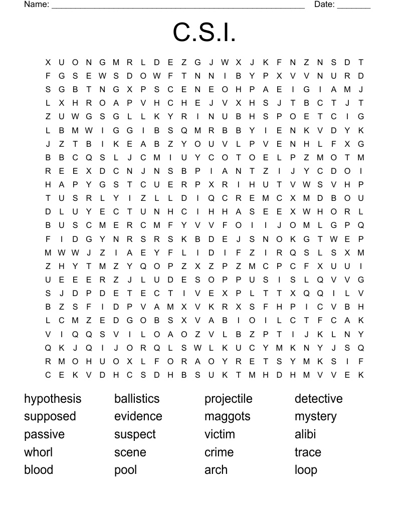 C.S.I. Word Search