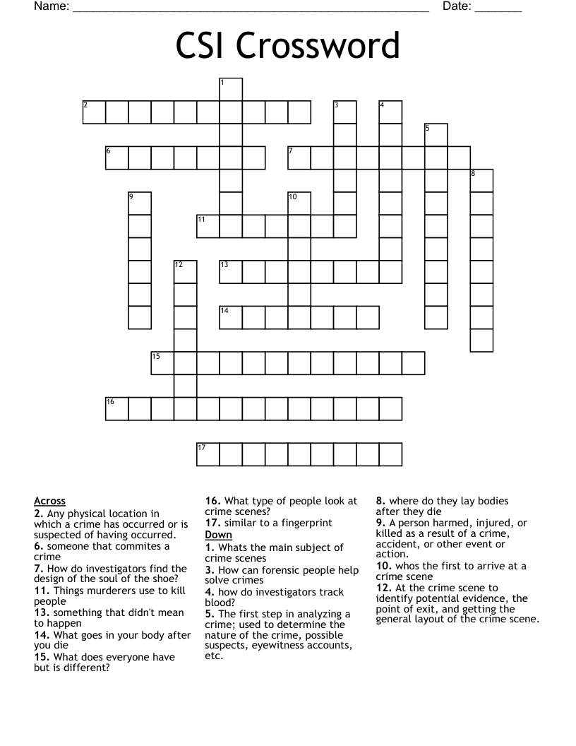 CSI Crossword