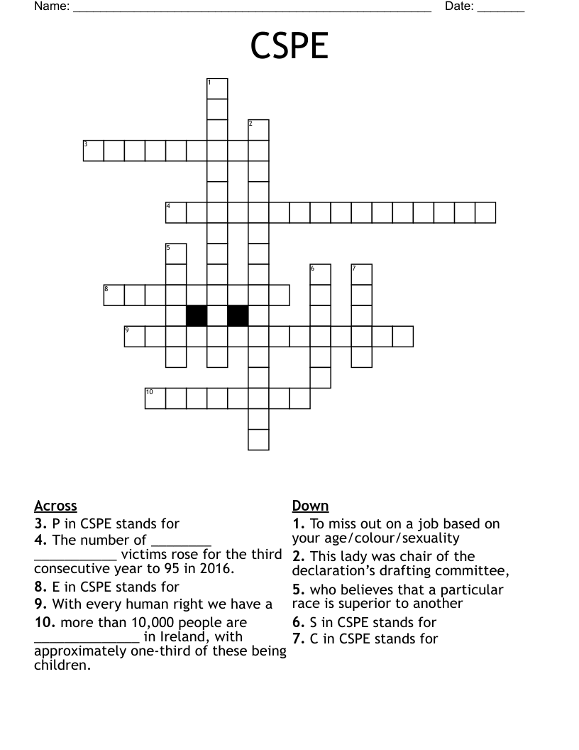 CSPE Crossword