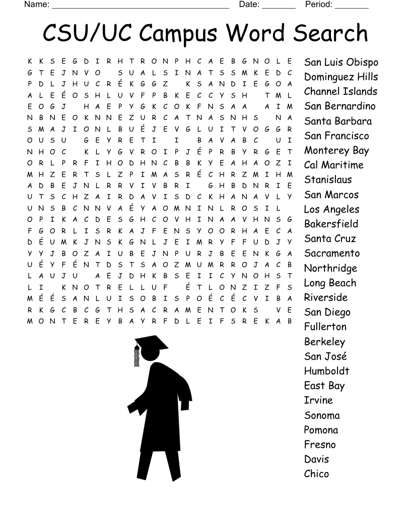 CSU/UC Campus Word Search