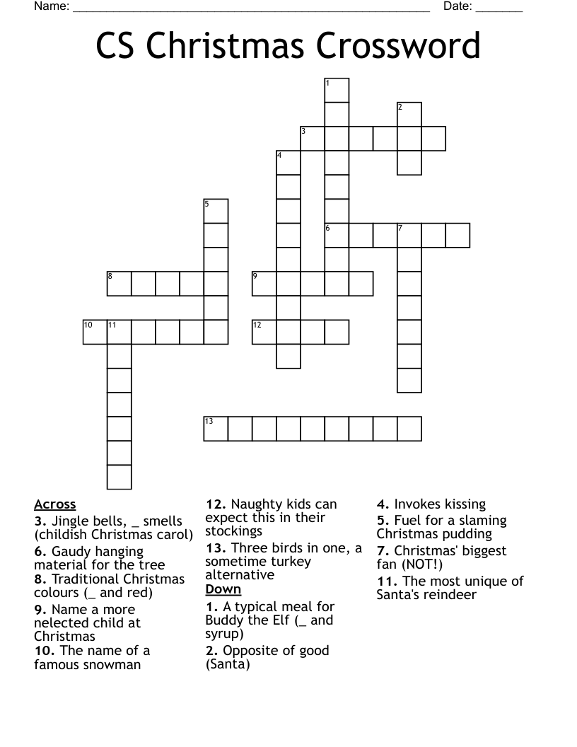 CS Christmas Crossword