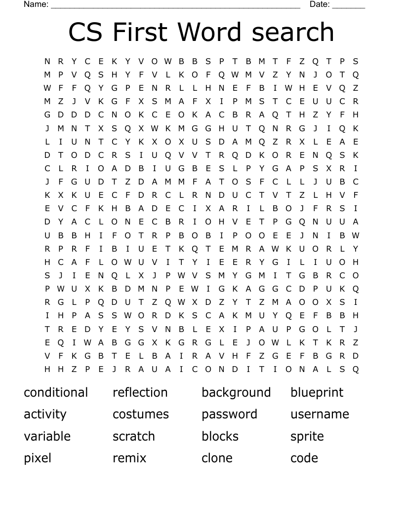 CS First Word search