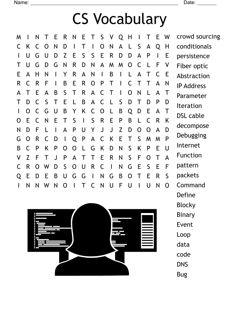 CS Vocabulary Word Search