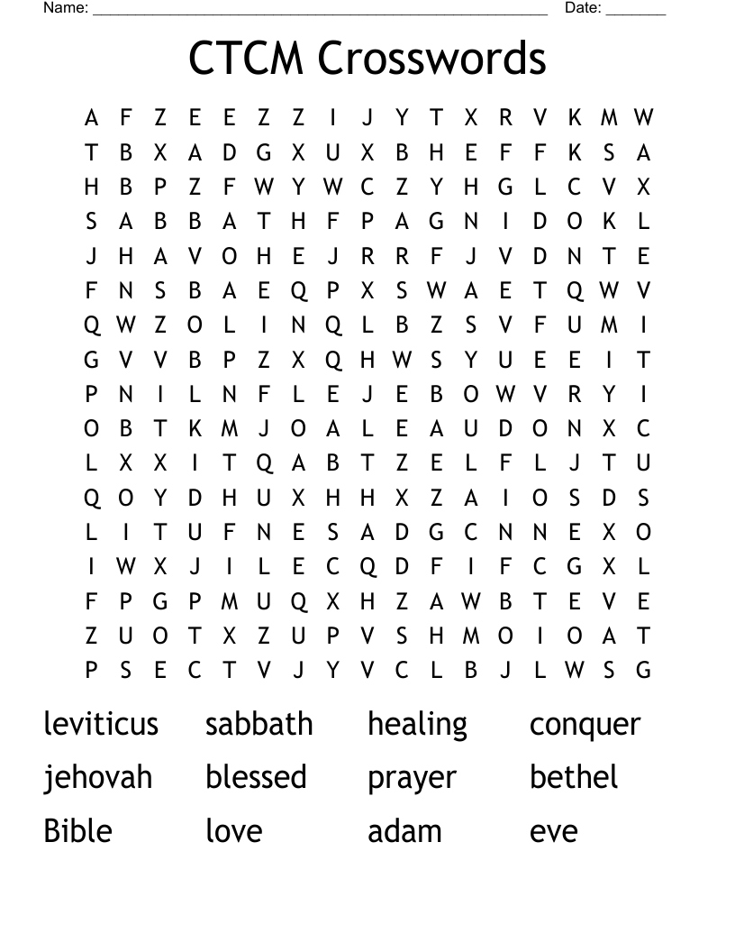 CTCM Crosswords Word Search