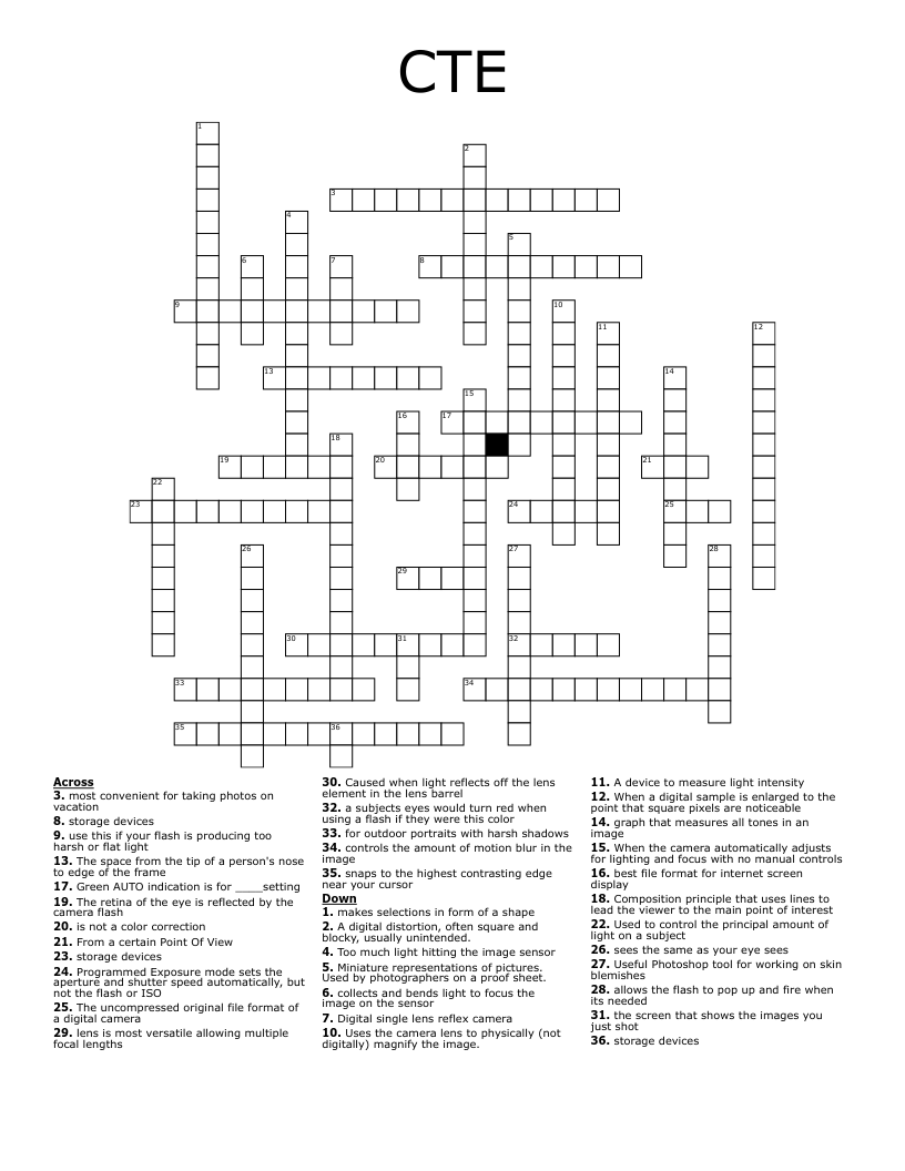 CTE Crossword