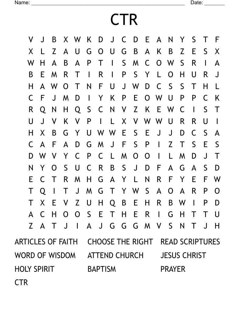 CTR Word Search