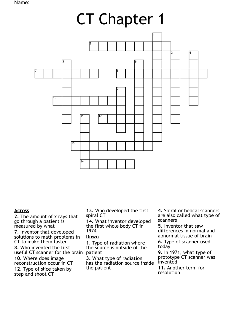 CT Chapter 1 Crossword