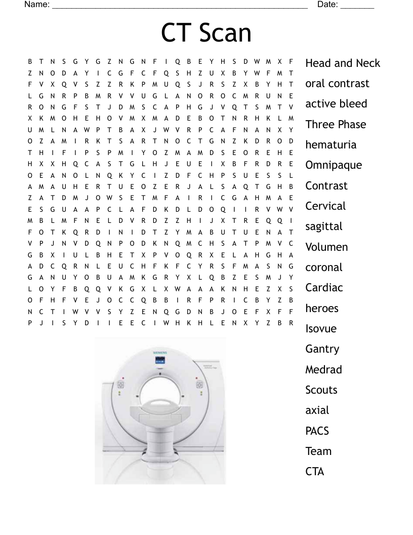 CT Scan  Word Search