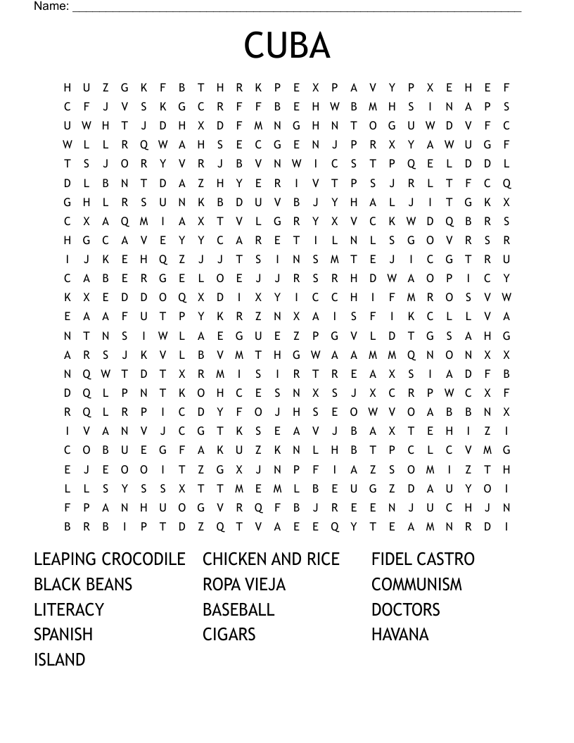 CUBA Word Search
