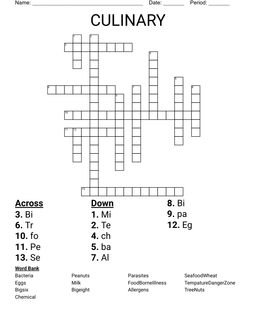 CULINARY Crossword