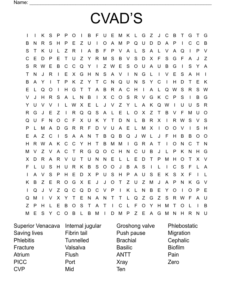 CVAD’S Word Search