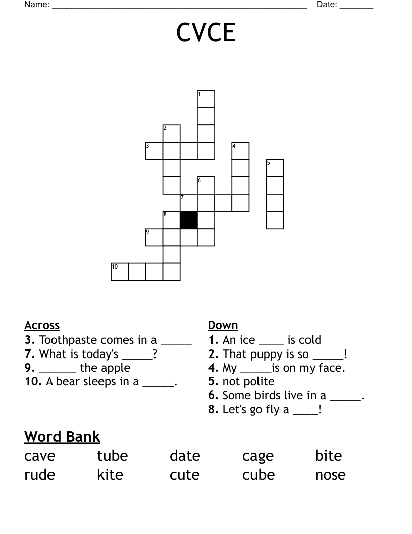CVCE Crossword