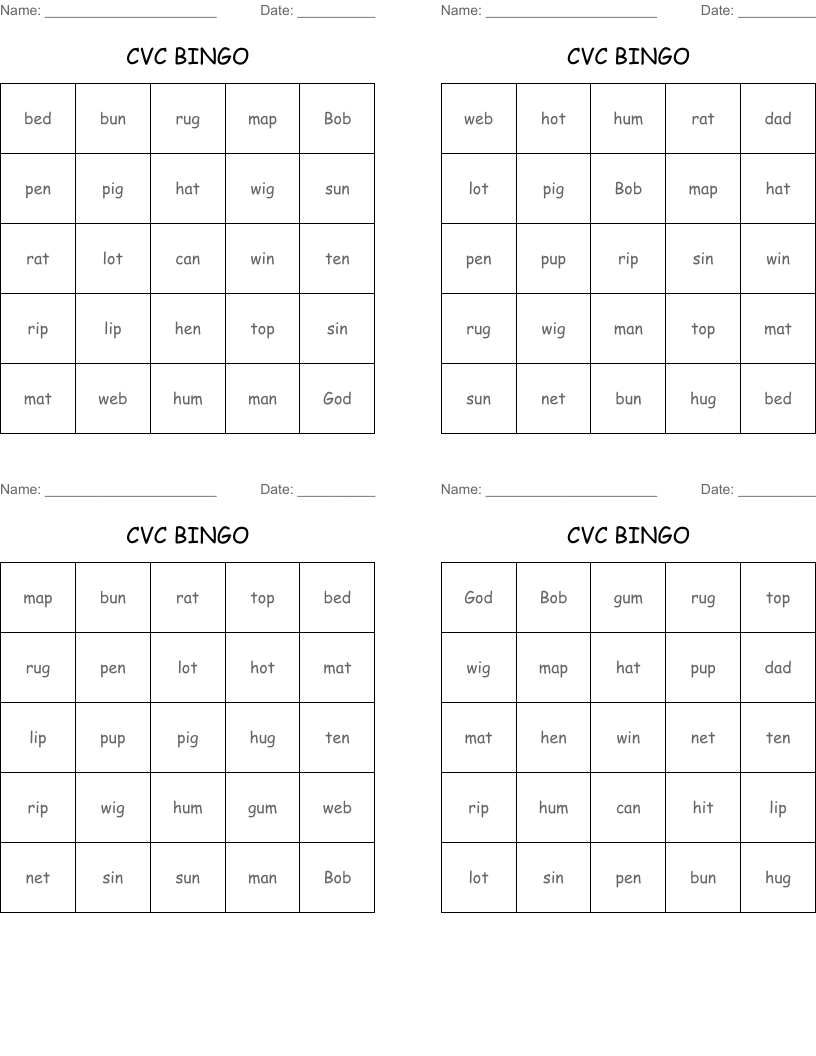 CVC BINGO 