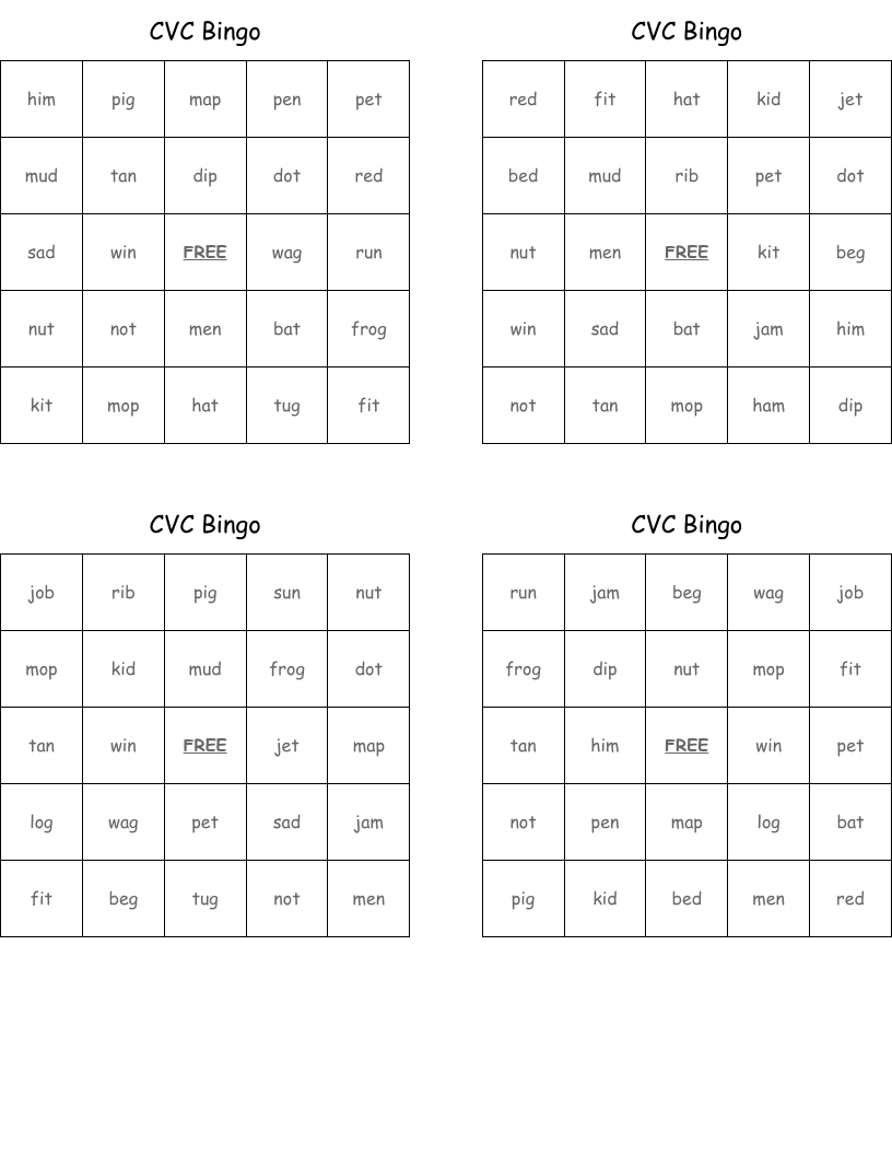 CVC Bingo