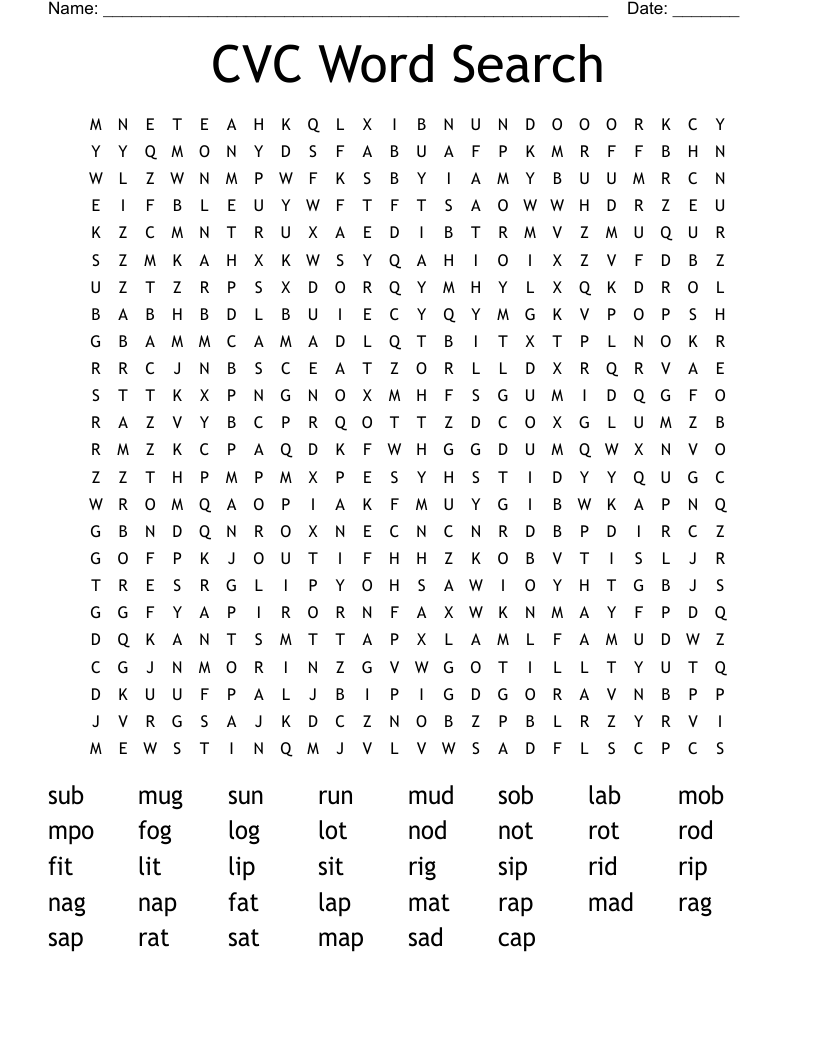 CVC Word Search