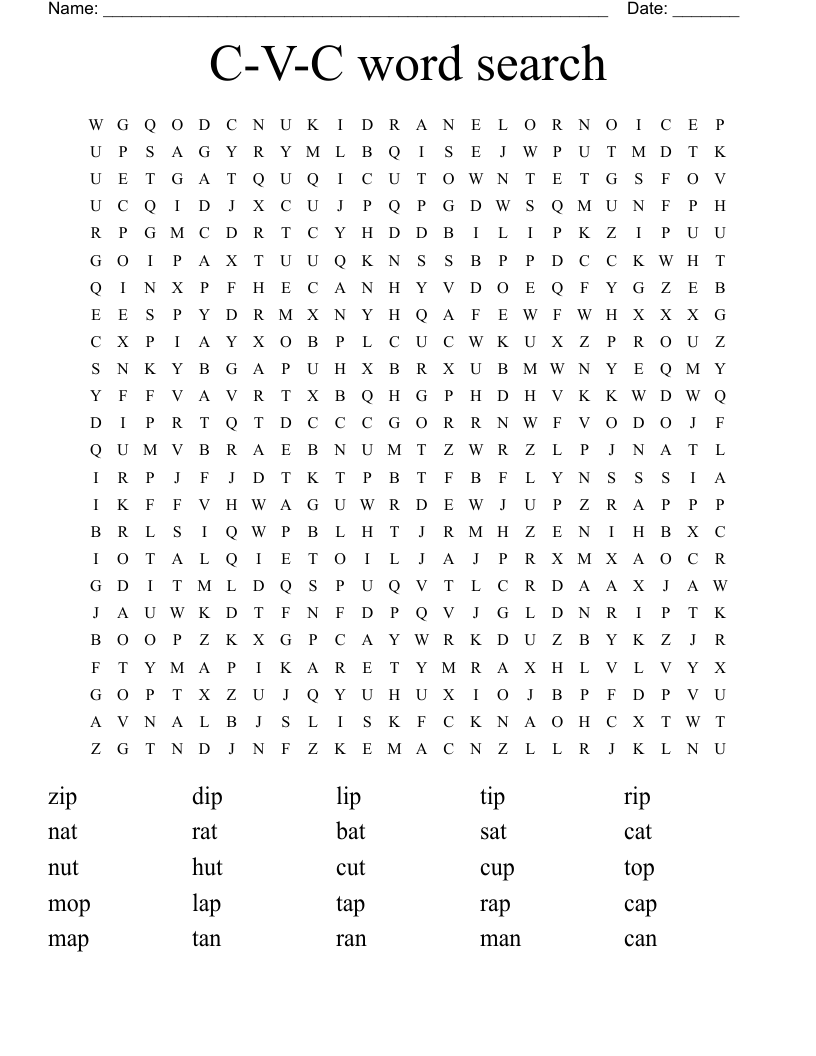 C-V-C word search