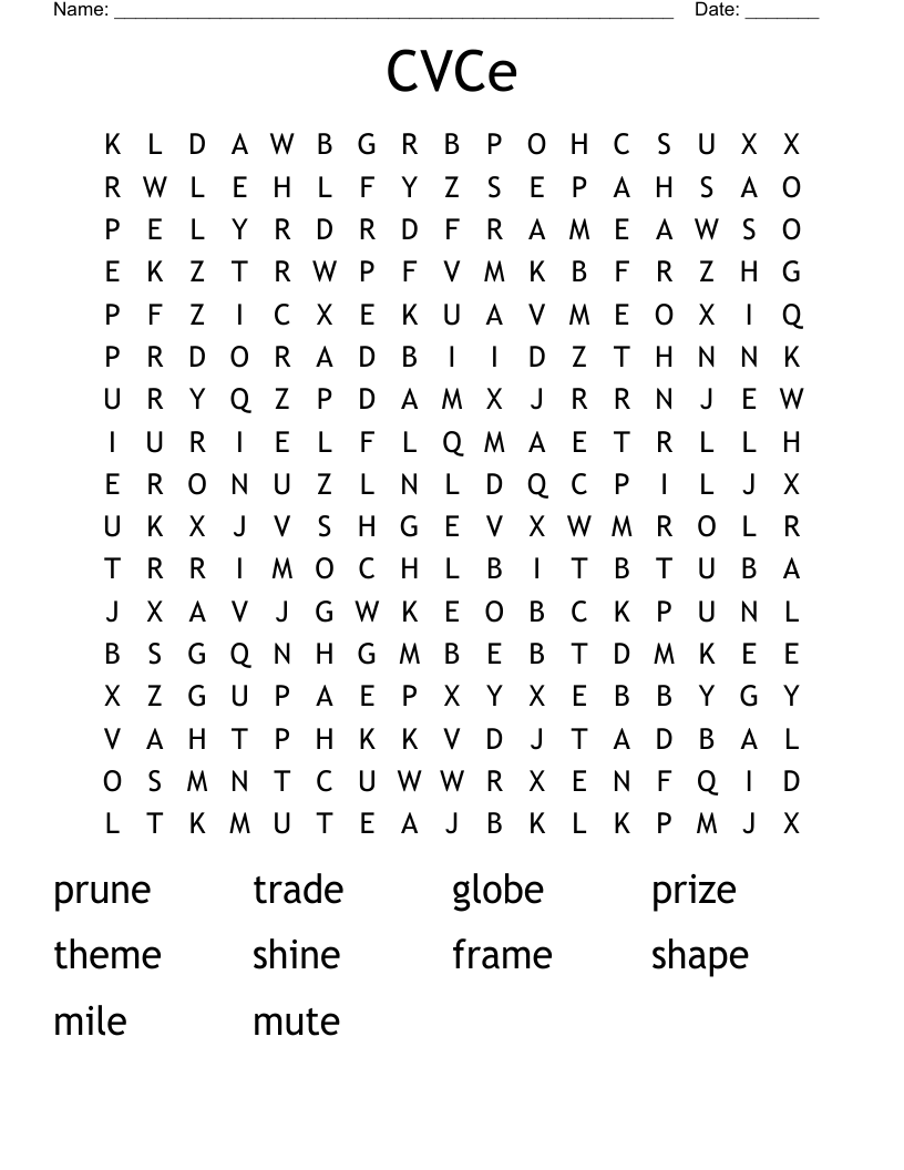 CVCe Word Search