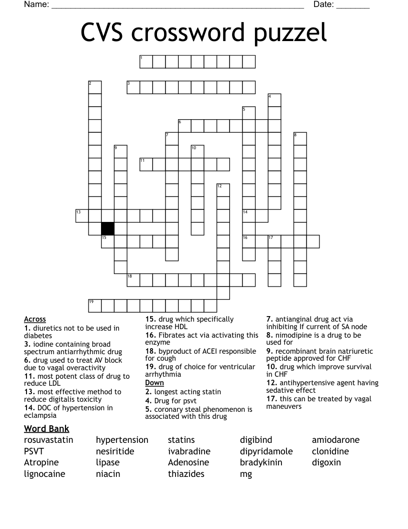CVS crossword puzzel