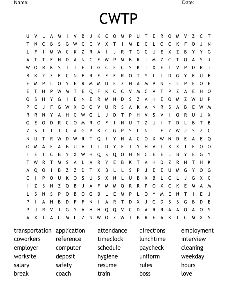 CWTP Word Search