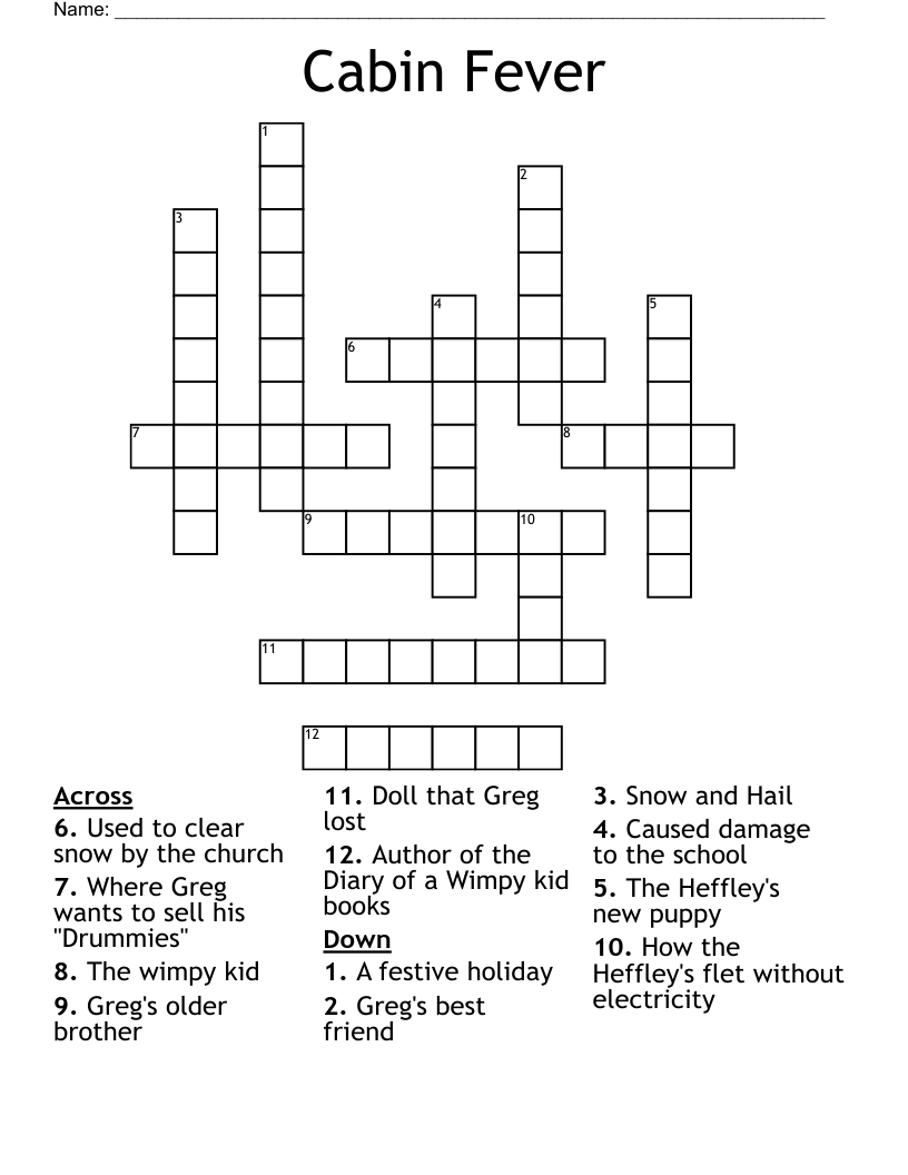 Cabin Fever Crossword