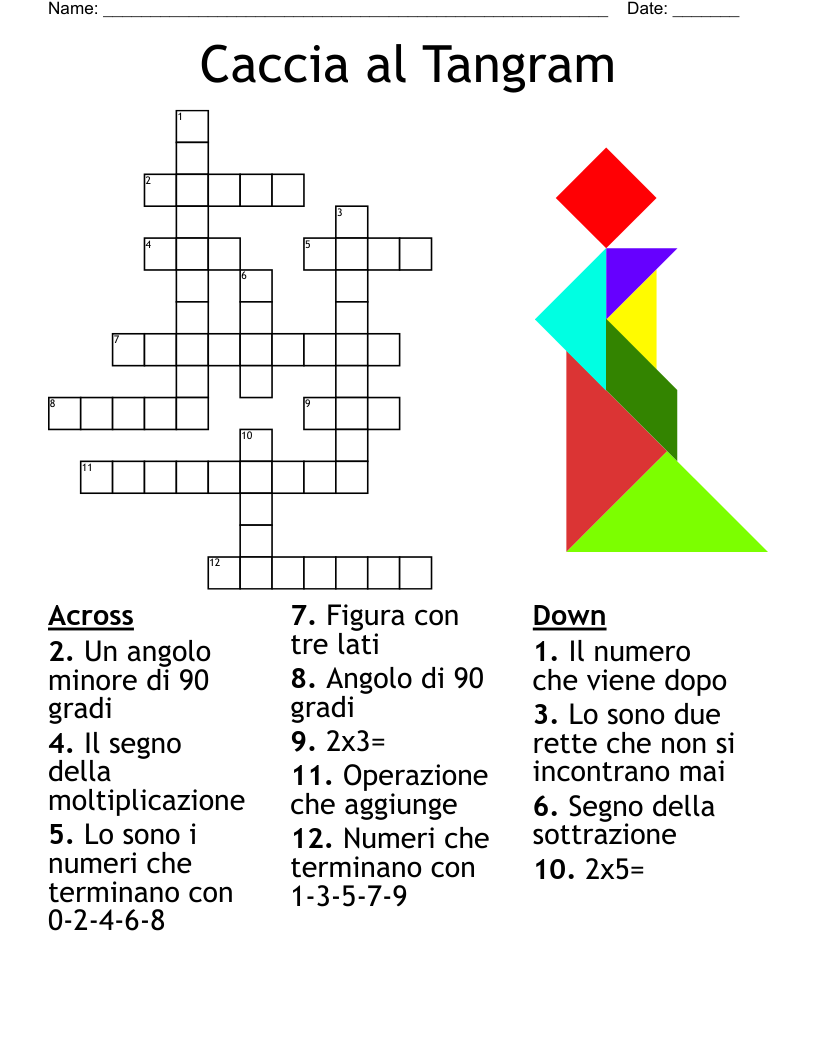 Caccia al Tangram  Crossword