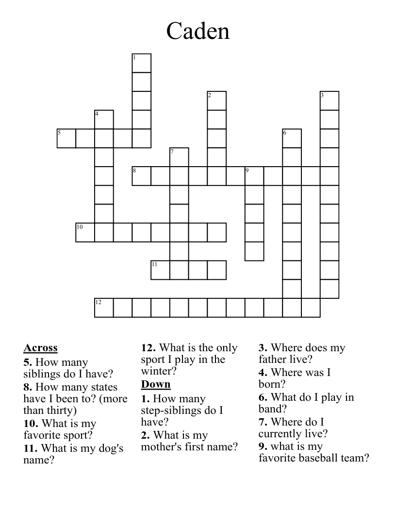 Caden Crossword