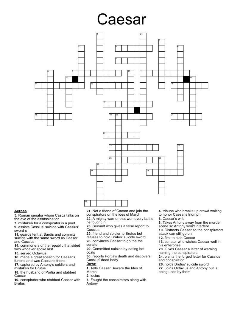 Caesar Crossword