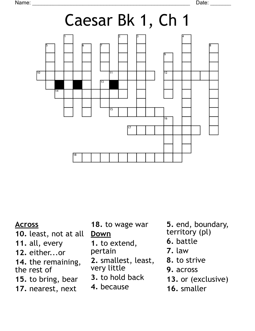 Caesar Bk 1, Ch 1 Crossword