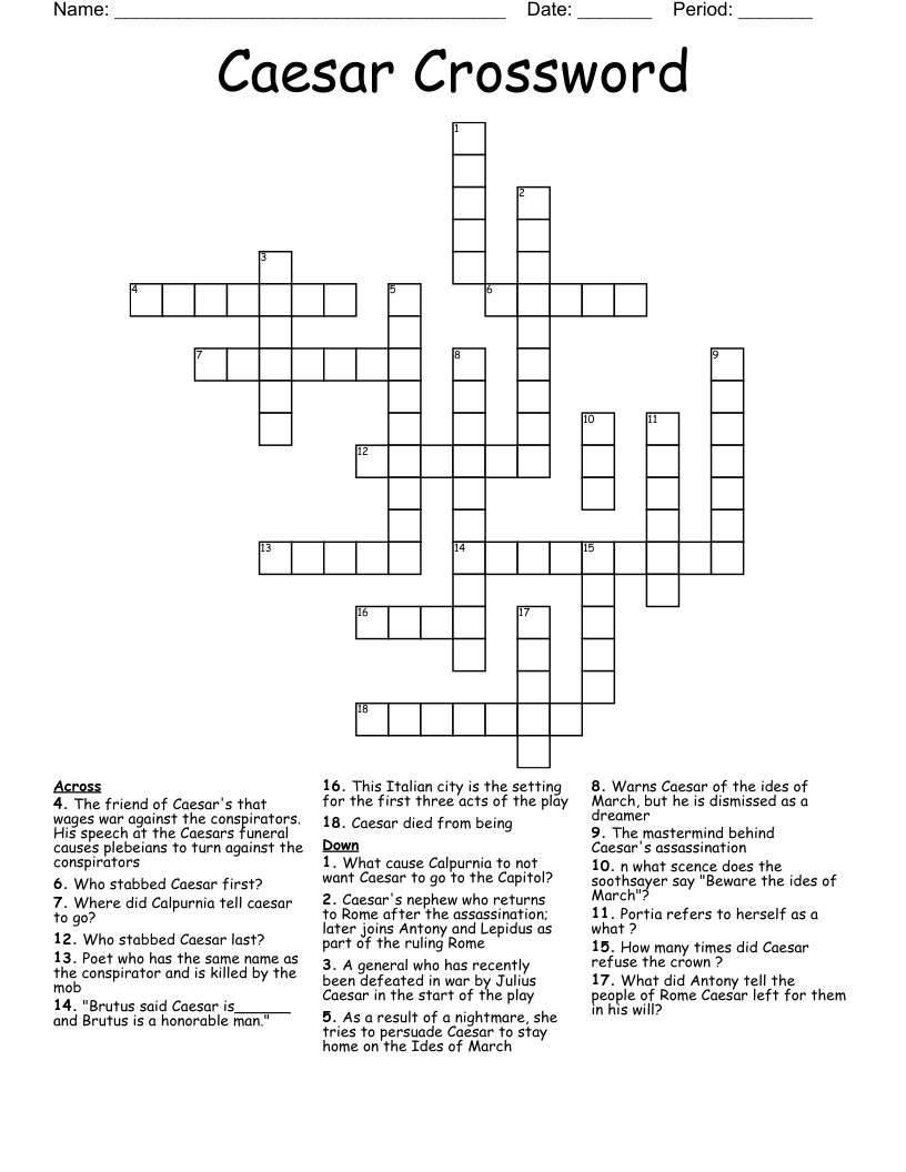 Caesar Crossword 