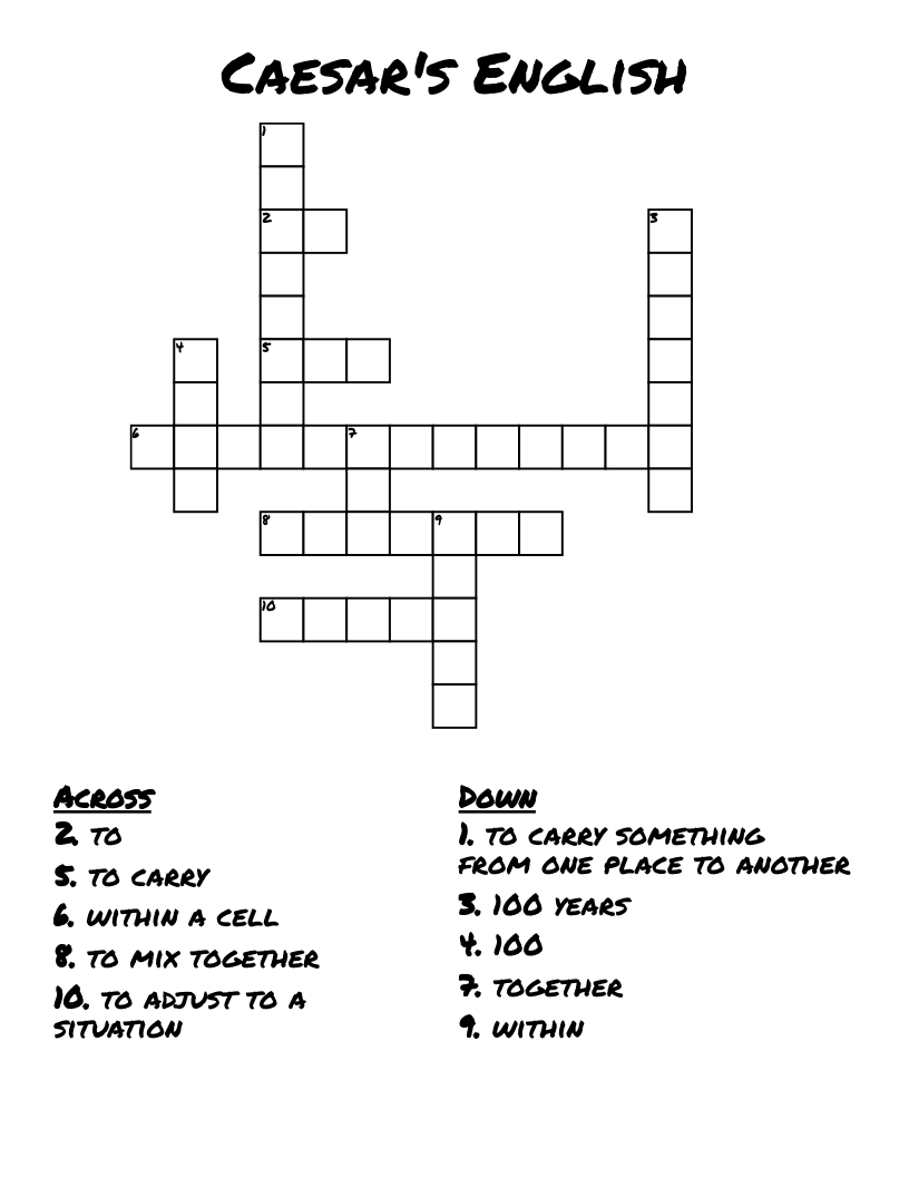 Caesar's English Crossword
