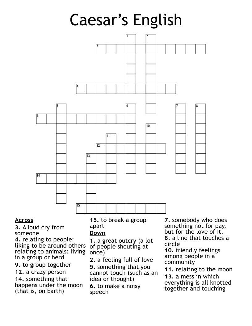 Caesar’s English Crossword