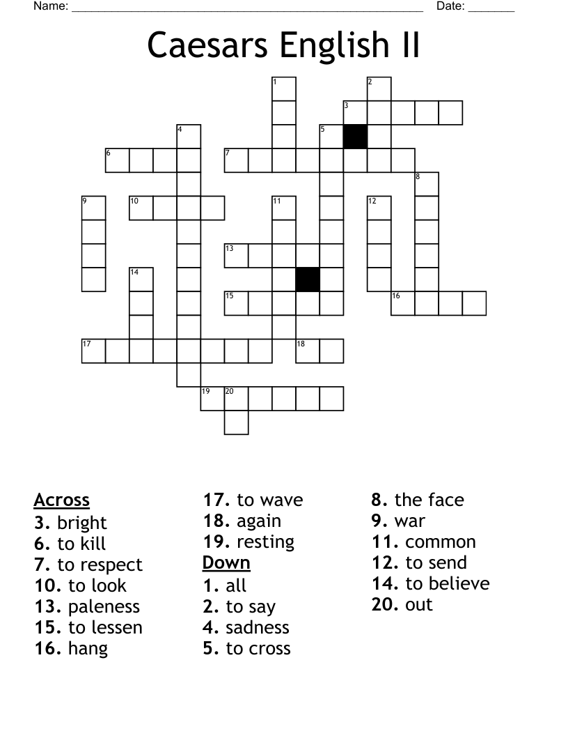 Caesars English II Crossword