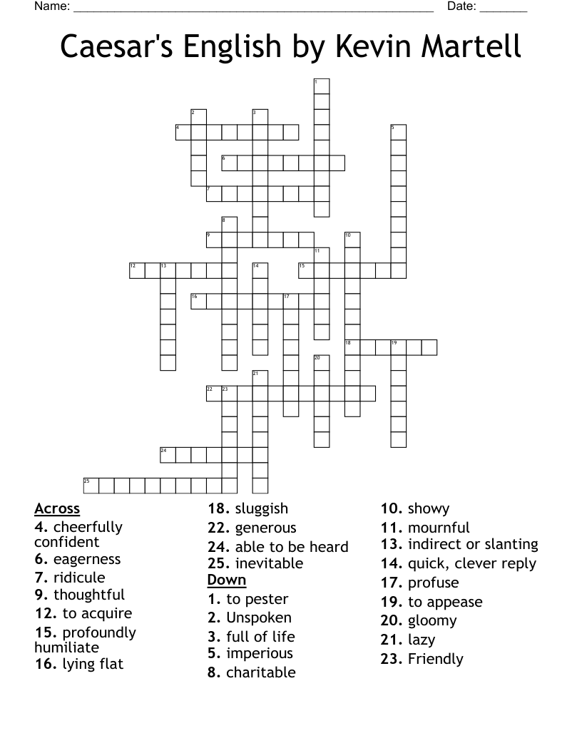 Caesar's English by Kevin Martell Crossword