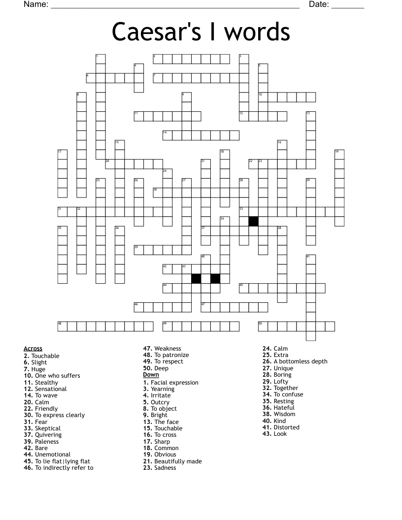 Caesar's I words Crossword
